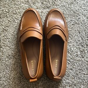 Cole Haan Tan Leather Penny Loafers Flats